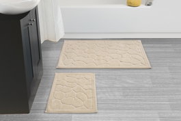 Mijölnir Juego de Alfombrillas de Baño de Algodón 100% Marrón Claro